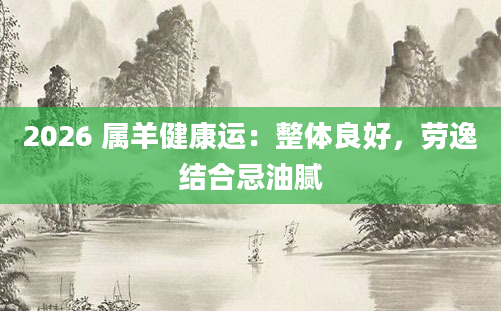 2026 属羊健康运：整体良好，劳逸结合忌油腻