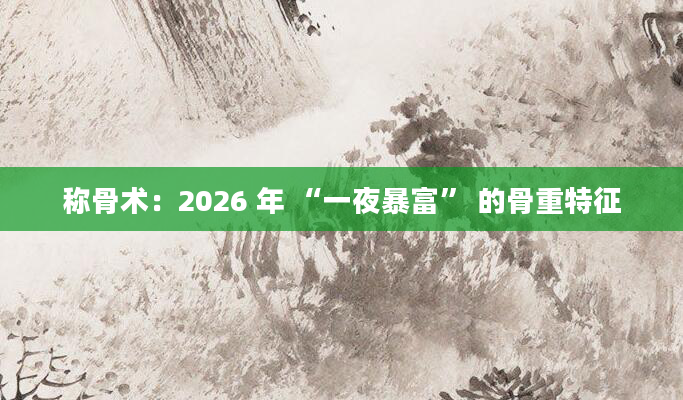 称骨术：2026 年 “一夜暴富” 的骨重特征