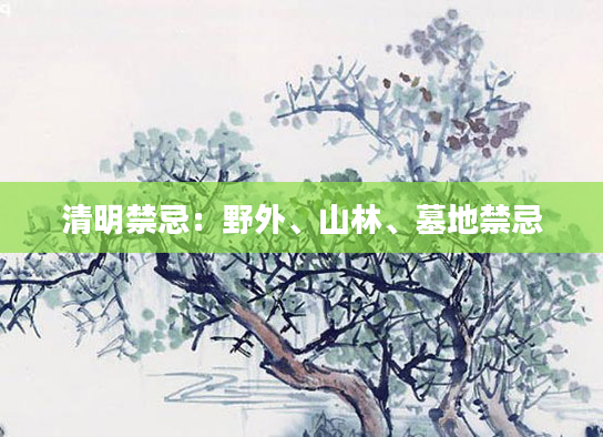 清明禁忌：野外、山林、墓地禁忌