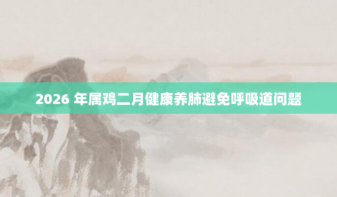 2026 年属鸡二月健康养肺避免呼吸道问题