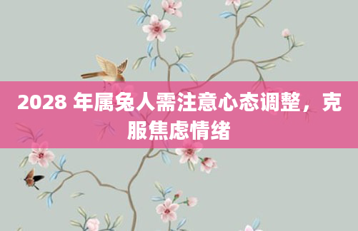 2028 年属兔人需注意心态调整，克服焦虑情绪
