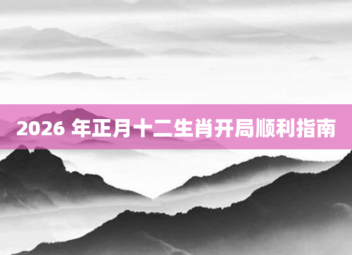 2026 年正月十二生肖开局顺利指南
