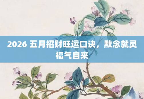 2026 五月招财旺运口诀，默念就灵福气自来