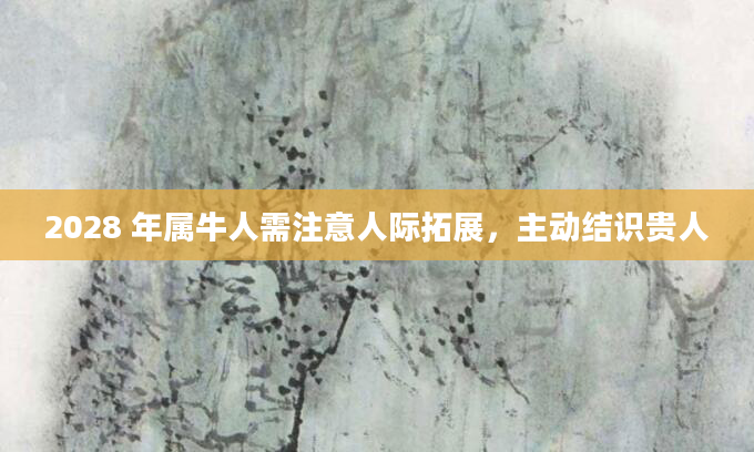 2028 年属牛人需注意人际拓展，主动结识贵人