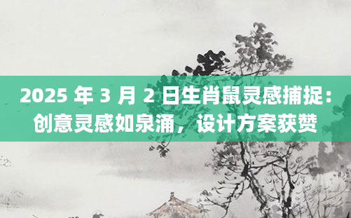 2025 年 3 月 2 日生肖鼠灵感捕捉：创意灵感如泉涌，设计方案获赞