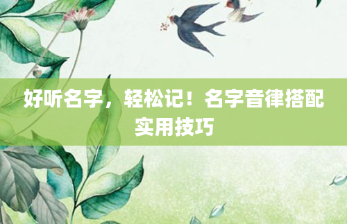 好听名字，轻松记！名字音律搭配实用技巧