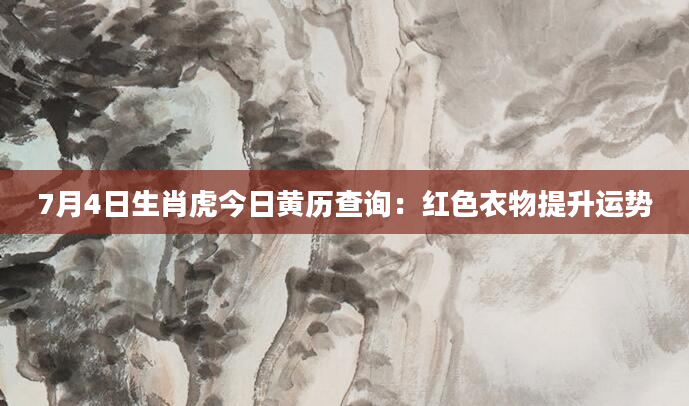 7月4日生肖虎今日黄历查询：红色衣物提升运势