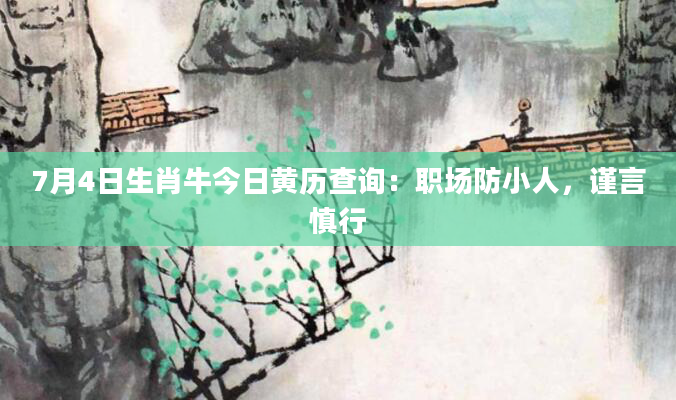 7月4日生肖牛今日黄历查询：职场防小人，谨言慎行