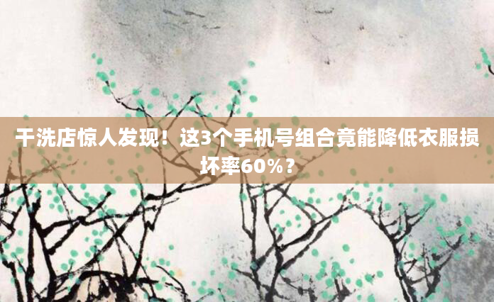 干洗店惊人发现！这3个手机号组合竟能降低衣服损坏率60%？