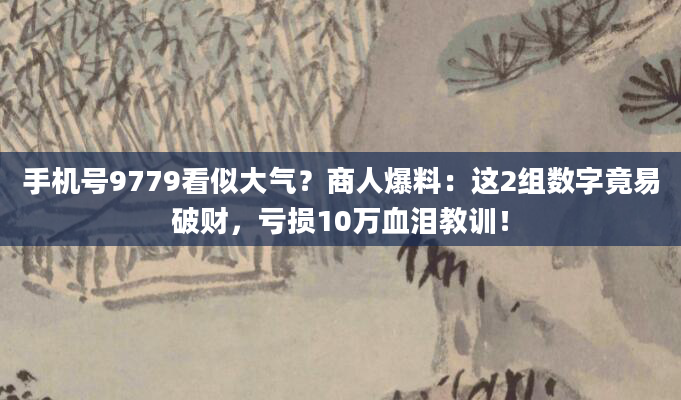 手机号9779看似大气？商人爆料：这2组数字竟易破财，亏损10万血泪教训！
