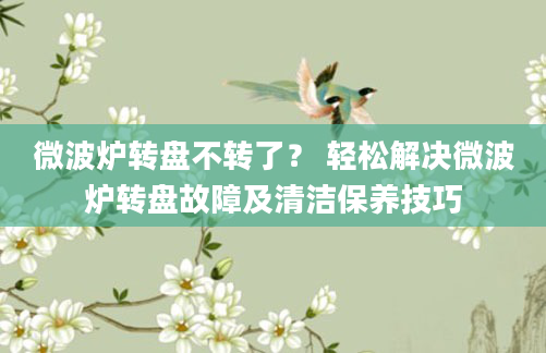 微波炉转盘不转了？ 轻松解决微波炉转盘故障及清洁保养技巧