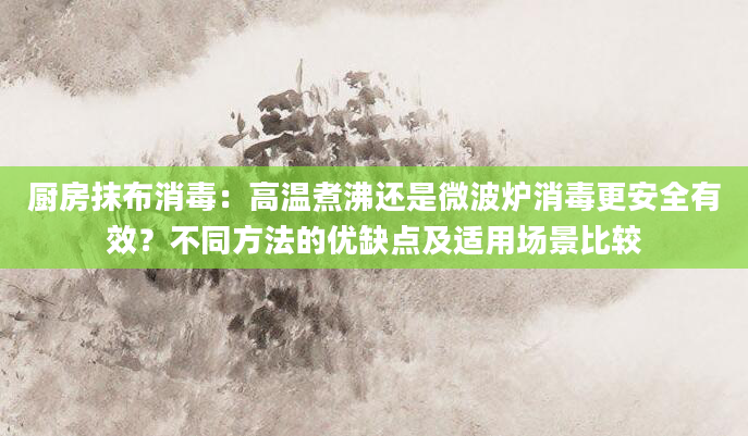厨房抹布消毒：高温煮沸还是微波炉消毒更安全有效？不同方法的优缺点及适用场景比较
