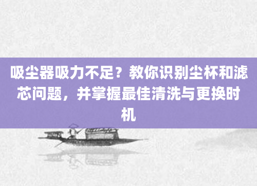 吸尘器吸力不足？教你识别尘杯和滤芯问题，并掌握最佳清洗与更换时机