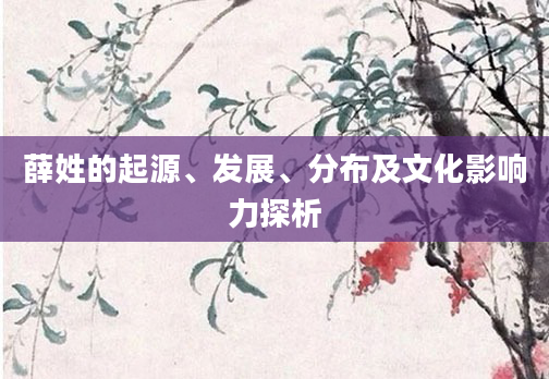 薛姓的起源、发展、分布及文化影响力探析