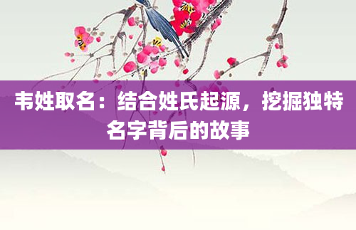 韦姓取名：结合姓氏起源，挖掘独特名字背后的故事