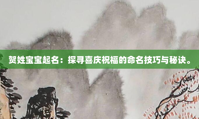 贺姓宝宝起名：探寻喜庆祝福的命名技巧与秘诀。