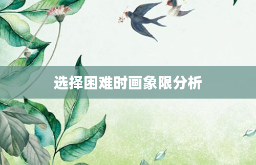 选择困难时画象限分析