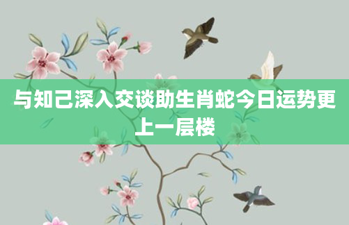 与知己深入交谈助生肖蛇今日运势更上一层楼