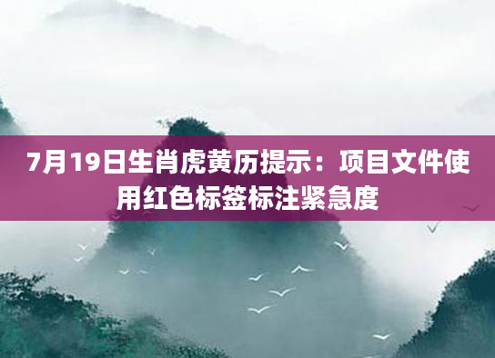 7月19日生肖虎黄历提示：项目文件使用红色标签标注紧急度