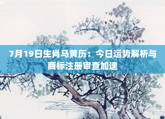 7月19日生肖马黄历：今日运势解析与商标注册审查加速