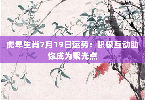 虎年生肖7月19日运势：积极互动助你成为聚光点