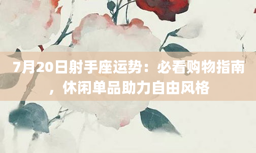 7月20日射手座运势：必看购物指南，休闲单品助力自由风格