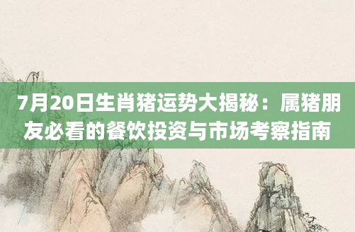 7月20日生肖猪运势大揭秘：属猪朋友必看的餐饮投资与市场考察指南