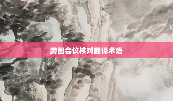 跨国会议核对翻译术语