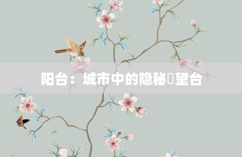 阳台：城市中的隐秘瞭望台