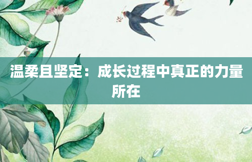 温柔且坚定：成长过程中真正的力量所在