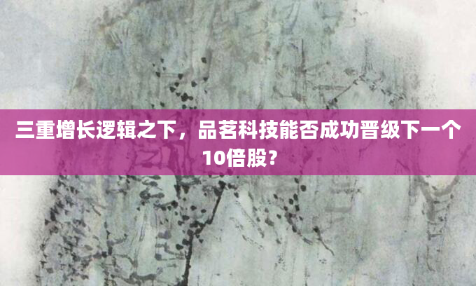 三重增长逻辑之下,品茗科技能否成功晋级下一个10倍股?