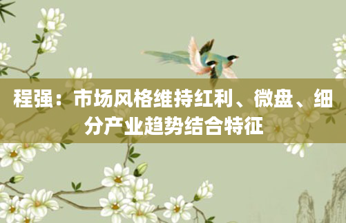 程强:市场风格维持红利、微盘、细分产业趋势结合特征