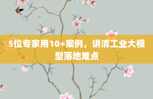 5位专家用10+案例,讲清工业大模型落地难点