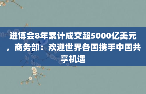 进博会8年累计成交超5000亿美元,商务部:欢迎世界各国携手中国共享机遇