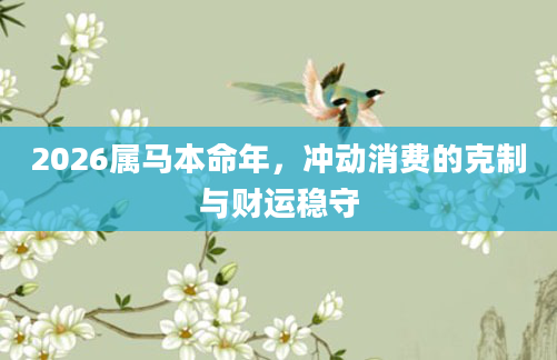 2026属马本命年,冲动消费的克制与财运稳守