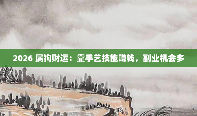 2026 属狗财运:靠手艺技能赚钱,副业机会多