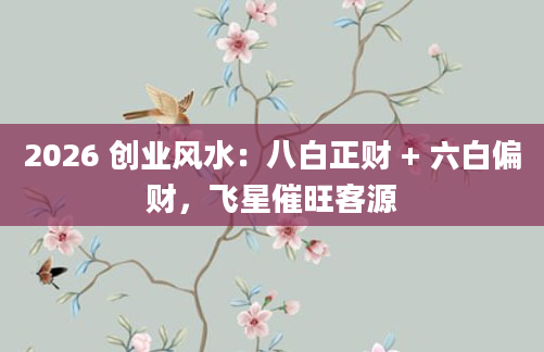 2026 创业风水:八白正财 + 六白偏财,飞星催旺客源