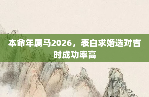 本命年属马2026,表白求婚选对吉时成功率高
