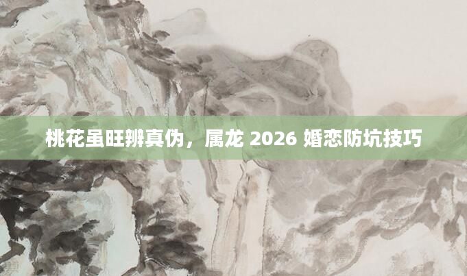 桃花虽旺辨真伪,属龙 2026 婚恋防坑技巧