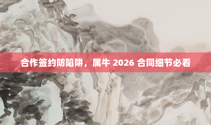 合作签约防陷阱,属牛 2026 合同细节必看