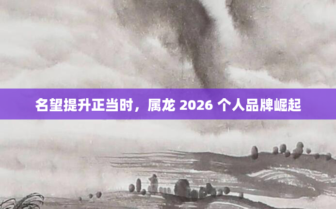 名望提升正当时,属龙 2026 个人品牌崛起