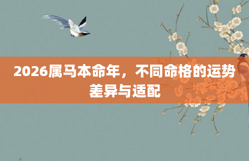 2026属马本命年,不同命格的运势差异与适配