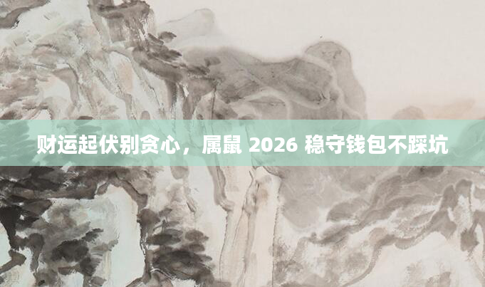 财运起伏别贪心,属鼠 2026 稳守钱包不踩坑