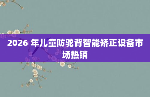 2026 年儿童防驼背智能矫正设备市场热销