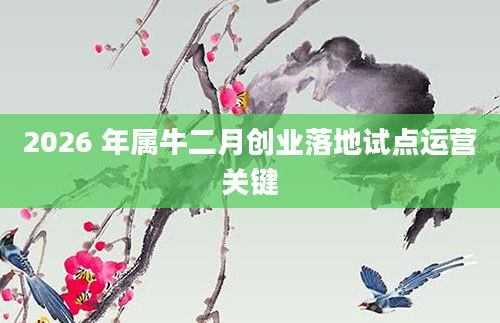 2026 年属牛二月创业落地试点运营关键