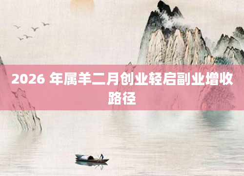 2026 年属羊二月创业轻启副业增收路径