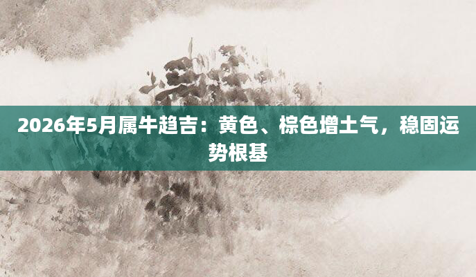 2026年5月属牛趋吉:黄色、棕色增土气,稳固运势根基