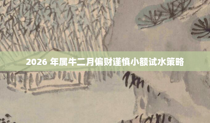 2026 年属牛二月偏财谨慎小额试水策略