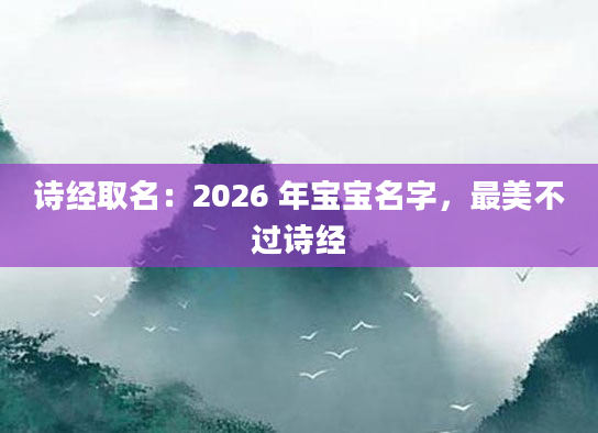 诗经取名:2026 年宝宝名字,最美不过诗经