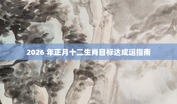 2026 年正月十二生肖目标达成运指南